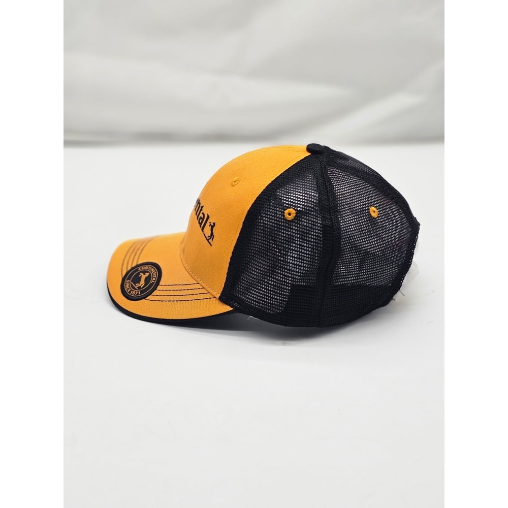 Continental Tire Trucker Cap Hat Embroidered Logo Yellow/Black OSFA Adjustable - Picture 2 of 9